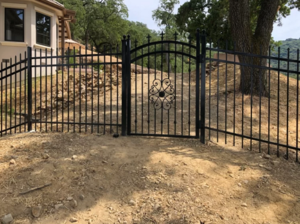 Iron fence and gate installation.