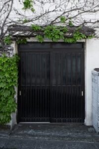 Custom metal gate with a sleek design.