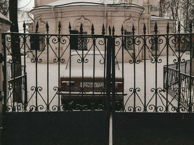 Wrought iron fence providing long-lasting security and style to the property.